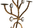 Candélabre design en métal martelé doré 
