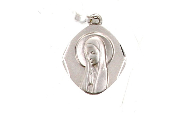 Médaille de la Vierge en or gris 9 cts, 