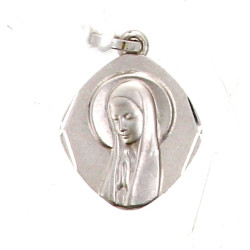 Médaille de la Vierge en or gris 9 cts, 