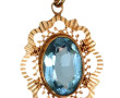 Pendentif ancien en plaqué or et verre f