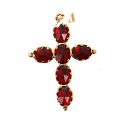 Pendentif croix en or jaune 18 cts, poin