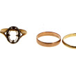 Lot de 2 alliances, une monture de bague