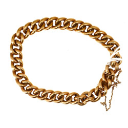 Bracelet gourmette en or jaune 18 cts, c
