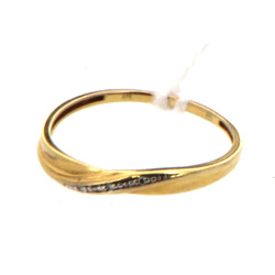 Bague jonc en or jaune 9 carats et 3 pet