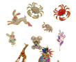 Lot de 13 broches fantaisie dont ananas,