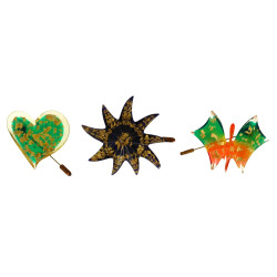 Lot de 3 broches vintages en résine, ann