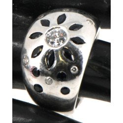 Importante bague jonc en or gris 18 cts 