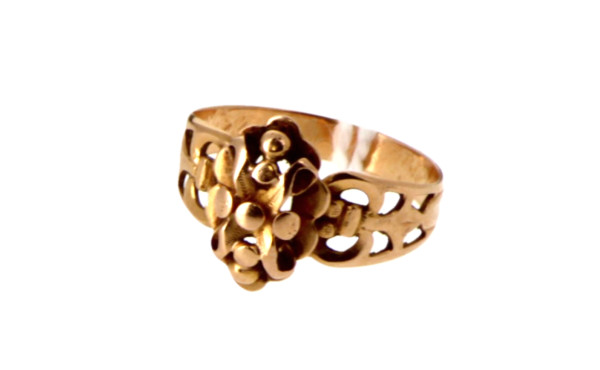Bague ancienne en or jaune 18 cts, poinç