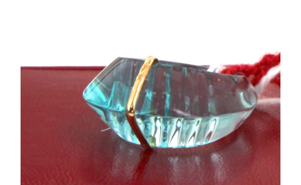 BACCARAT - Bague jonc en cristal bleu ci