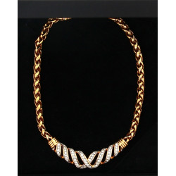 SWAROVSKI - Collier en métal doré et str