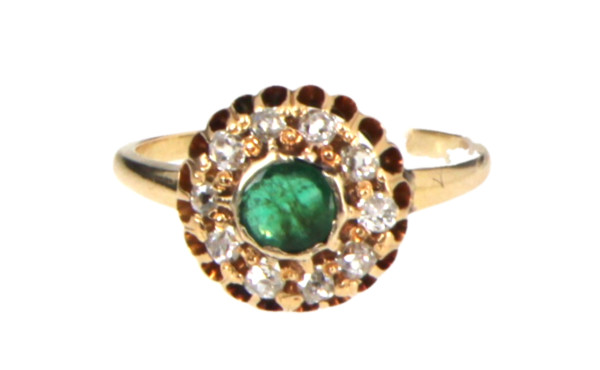 Bague en or jaune 14 carats, sertie d'un