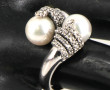 Bague style "toi et moi" en or gris 18 c