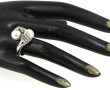 Bague style "toi et moi" en or gris 18 c