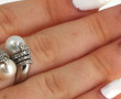 Bague style "toi et moi" en or gris 18 c