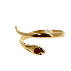 Petite bague serpent ancienne en or jaun