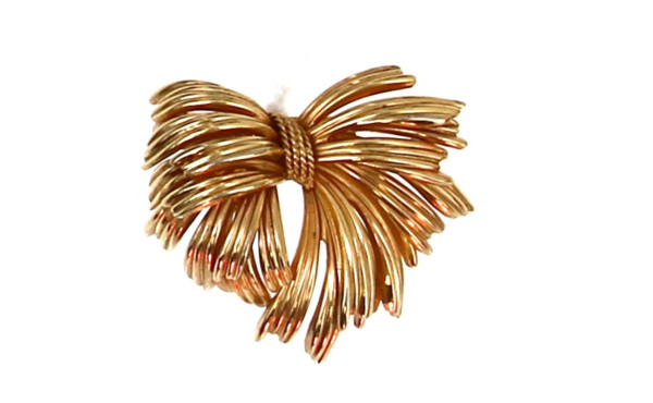 Broche années 60 en plaqué or de marque 