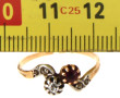 Bague ancienne style "toi et moi", deux 