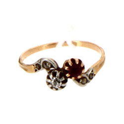 Bague ancienne style "toi et moi", deux 