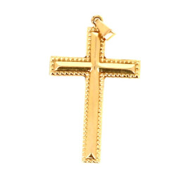 Pendentif croix en or jaune 18 cts, poin