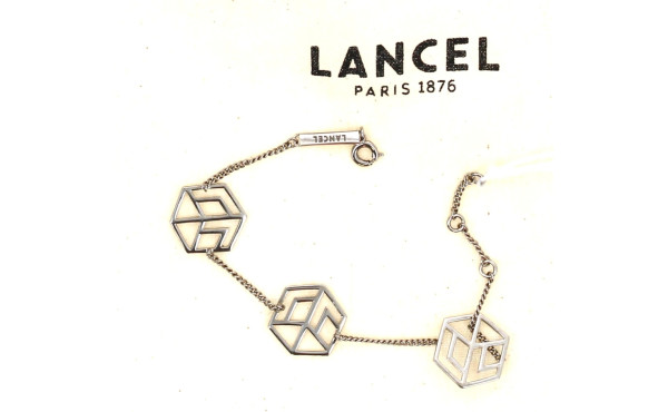 LANCEL - Bracelet en métal couleur argen