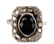 Bague ancienne en platine sertie d'une s