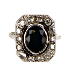 Bague ancienne en platine sertie d'une s