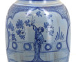 Vase balustre en faïence à décor en cama