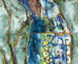 M. MORO (Xxème) "Paon branché", tableau 