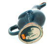 Pichet canard en faïence orange et bleu 