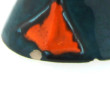 Pichet canard en faïence orange et bleu 