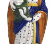 STE MARIE - Statuette en faïence polychr