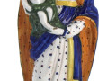 STE MARIE - Statuette en faïence polychr