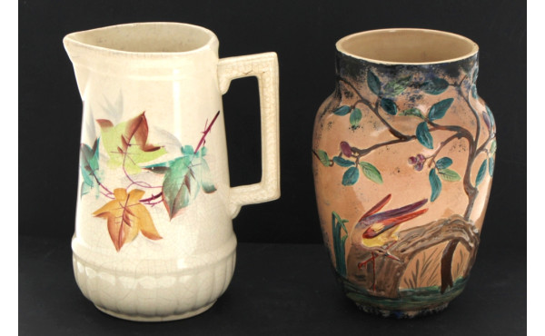 Lot de 2 pièces en faïence circa 1900/19