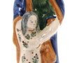"Ste Anne", statuette en faïence polychr