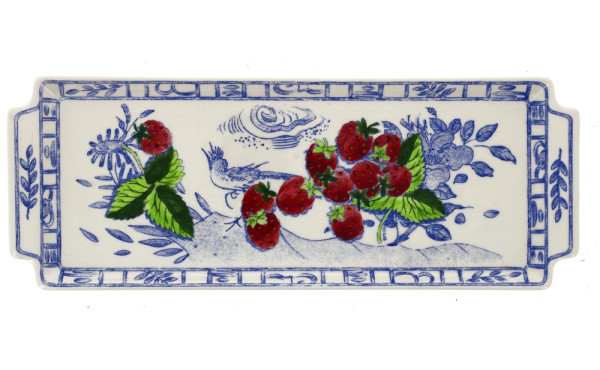 GIEN - Décor "Oiseau bleu" - Plat à cake