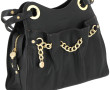LANCEL - Sac à main en cuir noir à deux 
