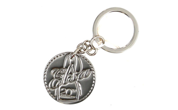 LANCEL - Porte-clé circulaire en métal, 