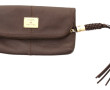 LANCEL - Pochette de dame en cuir taupe,