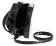 Sac à main vintage en cuir verni noir fa