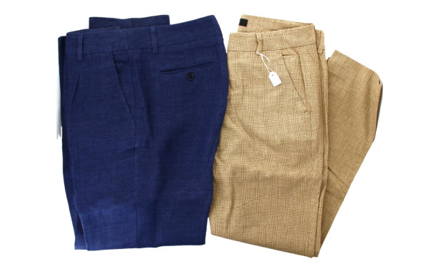 MAX MARA - Pantalon femme en lin bleu, t