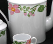 Service à café en porcelaine blanche déc