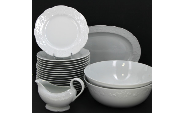 Service de table en porcelaine blanche d