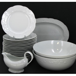 Service de table en porcelaine blanche d