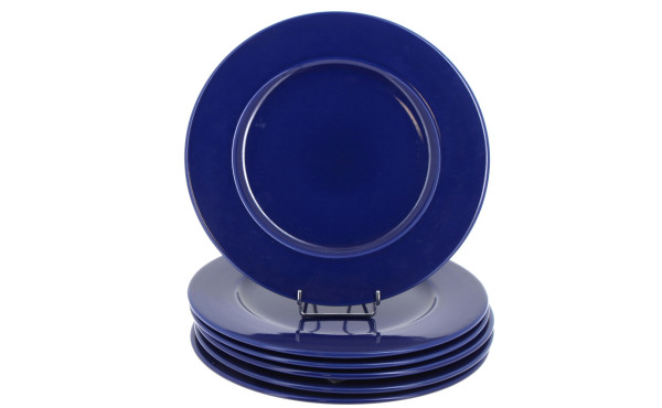 6 assiettes de présentation bleu marine