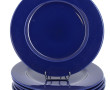 6 assiettes de présentation bleu marine