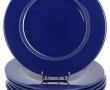 6 assiettes de présentation bleu marine