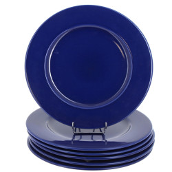 6 assiettes de présentation bleu marine