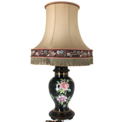 Potiche montée en lampe en porcelaine no