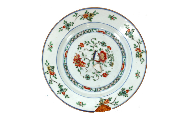CHINE Cie des Indes - Assiette "Famille 