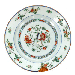 CHINE Cie des Indes - Assiette "Famille 